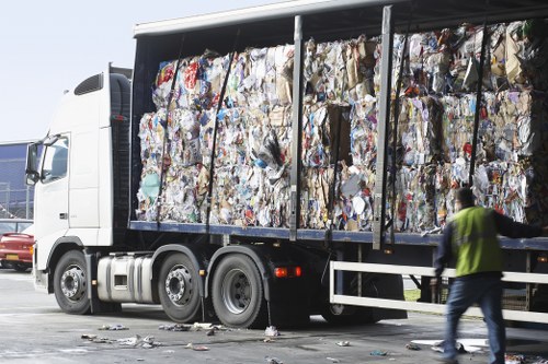 Professional waste management team at work